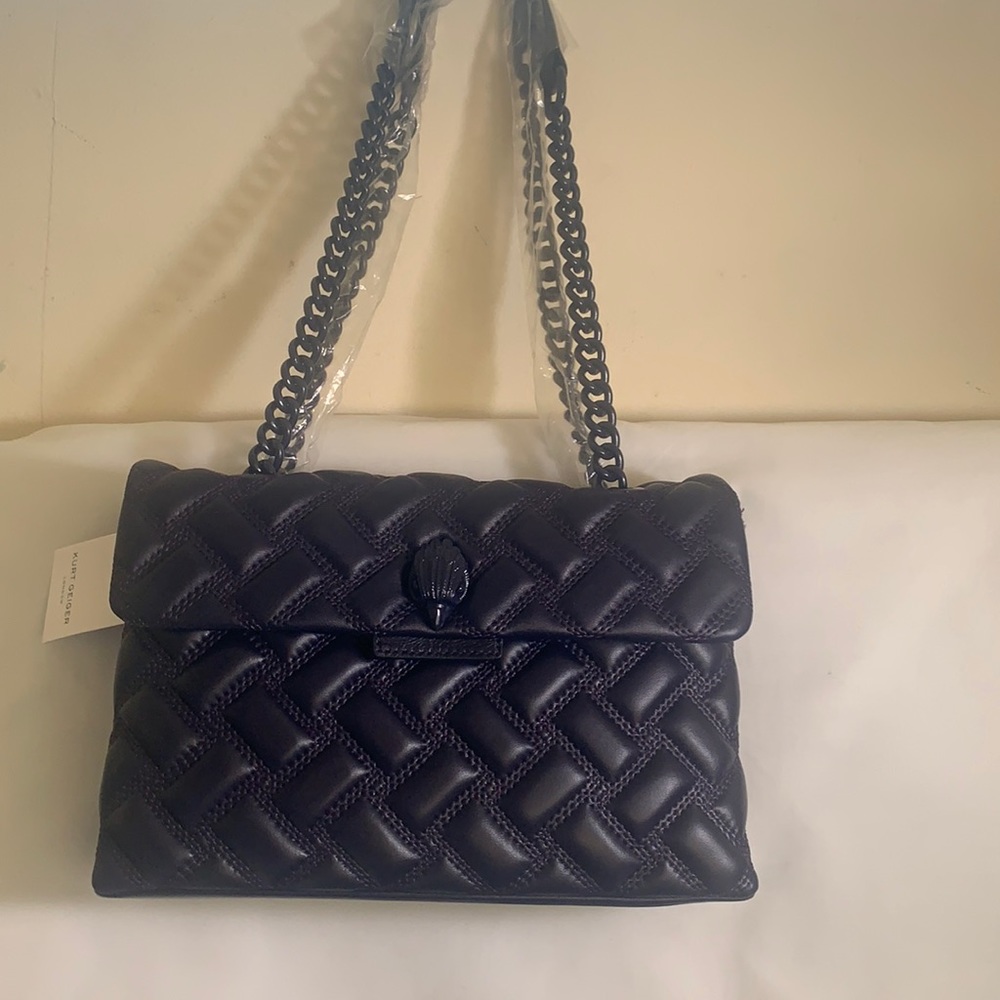 KURT GEIGER LONDON KENSINGTON DRENCH LEATHER SHOULDER BAG